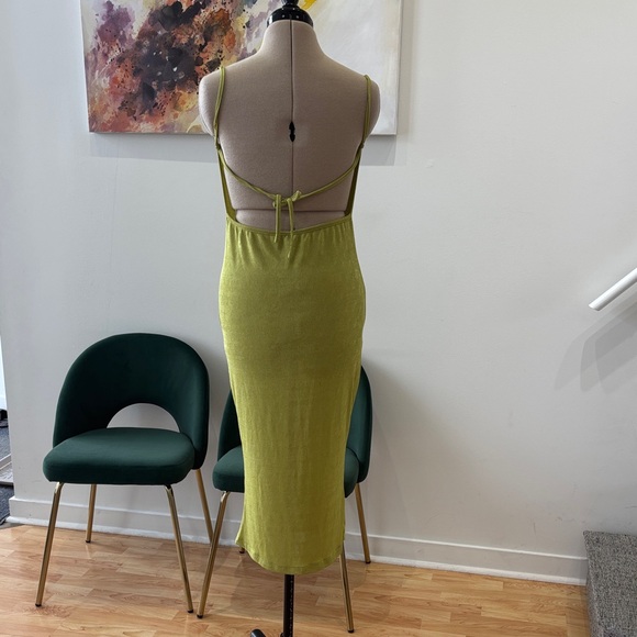 SHEIN Olive Green Cowl Neck Midi Dress - Picture 2 of 2